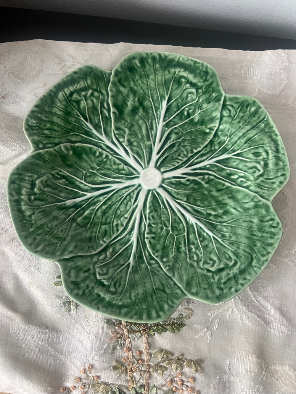 Vintage Bordallo Pinheiro Green Cabbage Plate